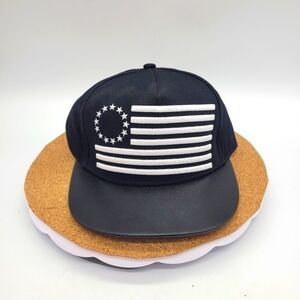 BETSY ROSS FLAG SNAPBACK HAT BLACK 1776 NEW